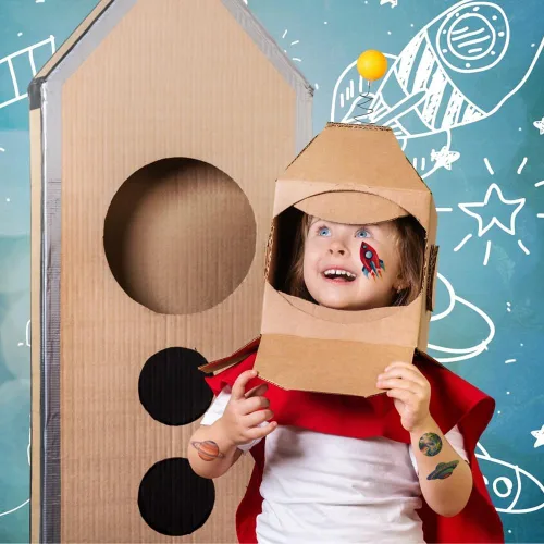 Miniatura 6 de 120 tatuajes temporales de galaxia con purpurina para niños y niños, 12 hojas de tatuajes del espacio exterior para niños, suministros de fiesta