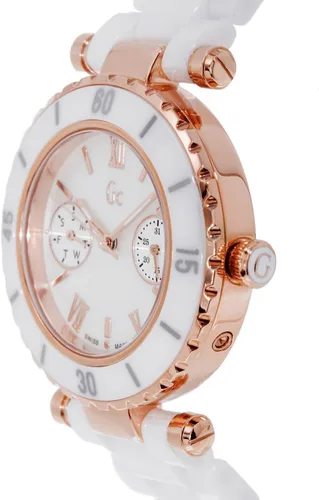 Miniatura 2 de Guess GC de la mujer Diver Chic Reloj de cerámica color blanco