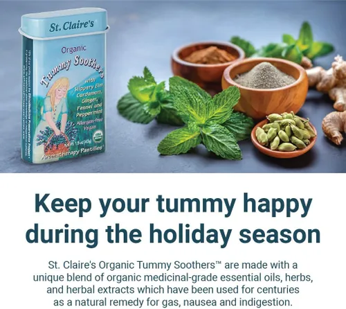 Miniatura 4 de St. Claire's Organics Chupetes para el abdomen, (lata de 1.5 onzas, paquete de 3) Sin gluten, vegano, sin OMG, a base de plantas, sin alérgenos