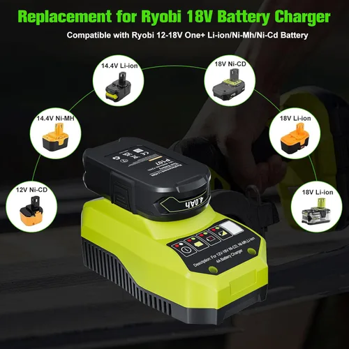 Miniatura 3 de POWTREE Repuesto mejorado de 4.0Ah para batería Ryobi de 18 V y cargador compatible con baterías Ryobi 18V ONE+ P102 P107 P108 P105 P104 P103