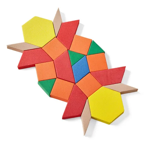 Miniatura 7 de hand2mind Juego de bloques con patrón de espuma, manipuladores geométricos y formas de clasificación para preescolar y jardín de infantes, juego