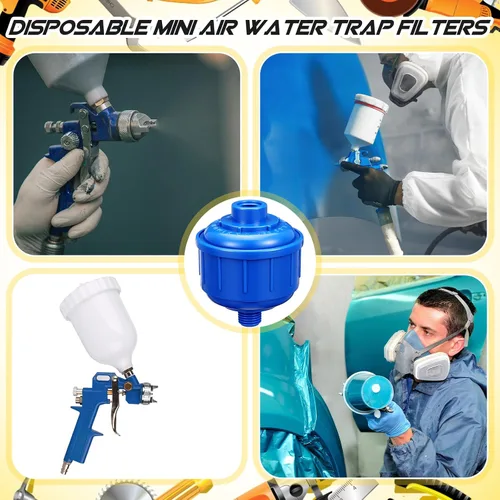 Miniatura 5 de Frienda 4 piezas de filtros de aire y agua mini desechables con roscas estándar de 6,4 mm, trampa de humedad, filtro desechable para pistola