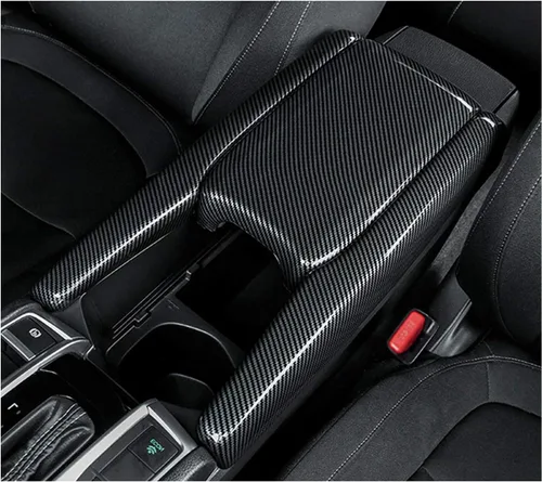 Miniatura 7 de Ruiya Accesorios de fibra de carbono para Honda Civic de 10ª generación, diseño de fibra de carbono, funda para reposabrazos Honda Civic 10ª