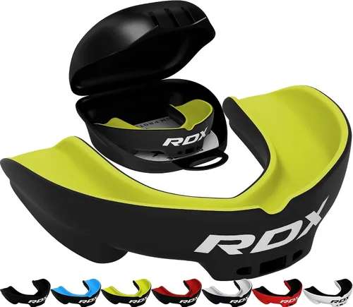 Miniatura 14 de RDX Protector Bucal para Boxeo MMA Kickboxing Muay Thai Judo Karate - Protector de Mandíbula con Funda de Almacenamiento para Adultos, Artes Rojo
