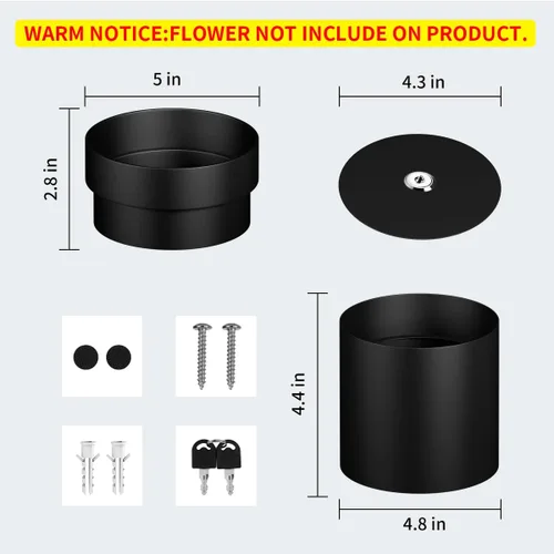 Miniatura 2 de Sdstone Fireresistant - Maceta impermeable con cerradura de llave, acero inoxidable secreto oculto, perfecta para ocultar los objetos de valor