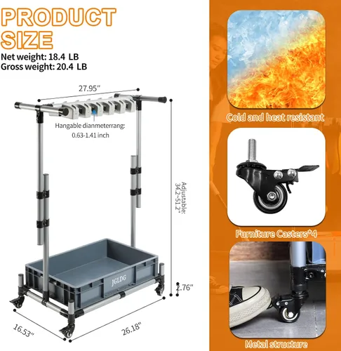 Miniatura 7 de Estante de almacenamiento de herramientas de limpieza móvil independiente, soporte para trapeador y escoba (M2)