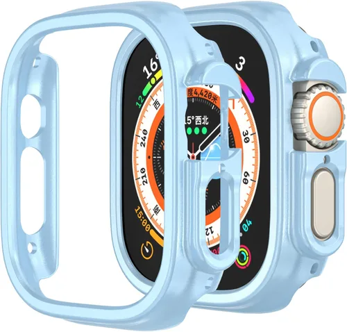 Miniatura 19 de Funda rígida de policarbonato compatible con Apple Watch Ultra 3/2/1 de 1.732 pulgadas, resistente a impactos, a prueba de golpes, con borde