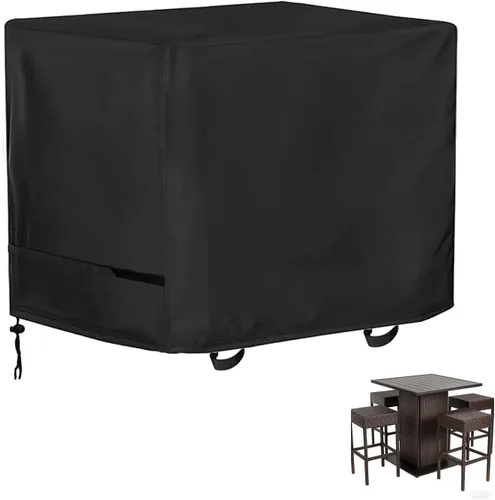 Miniatura 10 de Oslimea Funda para Juego de Comedor Alto de Patio, Funda para Mesa y Sillas de Exterior para Juego de Ratán de 5 Piezas de Altura de Bar/Muebles
