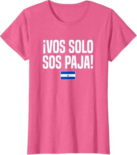 Miniatura 66 de Camiseta Vos Solo Sos Paja Salvadoran Slang Bandera de El Salvador, Negro