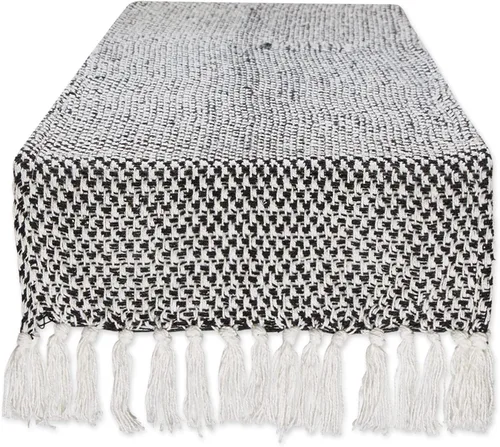 Miniatura 8 de DII Woven Basics Collection Camino de mesa de punto 100% algodón, 15"x108", Stone Piedra