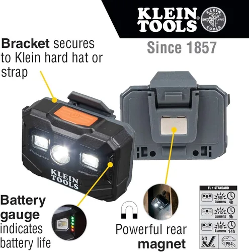 Miniatura 3 de Klein Tools Paquete de faros LED recargables para cascos y trabajo