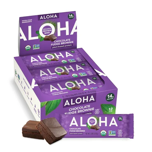 Miniatura 11 de ALOHA Barras de proteínas orgánicas a base de plantas, almendras y chocolate de coco, 12 unidades, barras de 1.98 onzas, veganas, bajas en azúcar