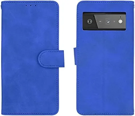 Miniatura 8 de Compatible con Google Pixel 6A, cubierta trasera magnética de piel, plegable, con ranura para tarjetero, para Google Pixel 6A