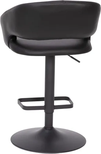 Miniatura 5 de Taylor & Logan Jenna Taburete giratorio ajustable 360 con base negra en vinilo negro