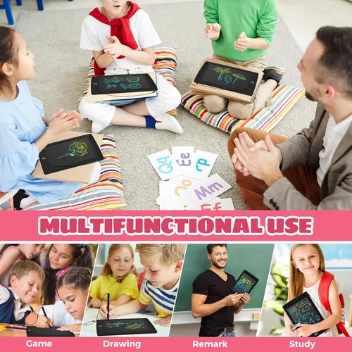 Miniatura 4 de Zhehao 32 tabletas de escritura LCD para niños a granel de 8.5 pulgadas, tablero de garabatos colorido borrable, juguete educativo, regalo de Negro