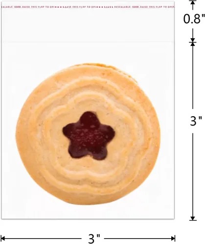 Miniatura 2 de Bolsas de galletas de 3 x 3 pulgadas, 200 bolsas pequeñas para dulces, bolsas transparentes de celofán, bolsas cuadradas de plástico pequeñas