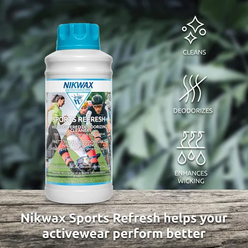Miniatura 4 de Nikwax Sports Refresh Detergente líquido desodorante para ropa deportiva. Elimina y evita la acumulación de olores y manchas en ropa deportiva, ropa
