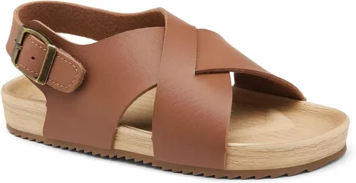 Miniatura 2 de Cubufly Sandalias para niños con tiras cruzadas y puntera abierta, zapatos de verano para uso en interiores y exteriores, para niños pequeños