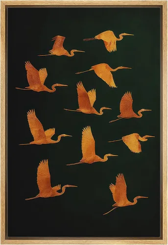 Miniatura 11 de wall26 Lienzo enmarcado para pared, acuarela, azul pastel, garza, galápagos, aves, animales, ilustraciones de naturaleza salvaje, arte moderno