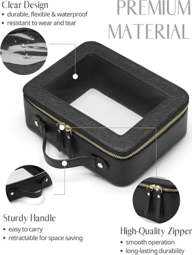Miniatura 5 de Bolsa de maquillaje transparente Popvibe, estuche de cosméticos de viaje con cremallera, bolsa de aseo transparente con cremallera, organizador