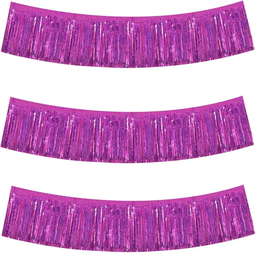 Miniatura 33 de BEISHIDA 3 Paquetes de Guirnalda de Flecos de Lámina Metálica Arcoíris Oscuro para Colgar en la Pared, Banderas de Oropiel para Halloween, Flotas
