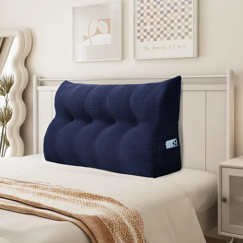 Miniatura 26 de Almohada de cuña triangular para cabecero, cojín de pana para sofá cama, respaldo grande, almohada de lectura, posicionamiento lumbar tapizado