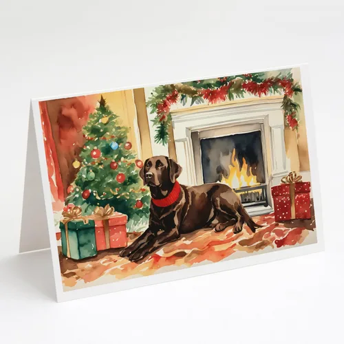 Miniatura 38 de Caroline's Treasures DAC2753GCA7P Paquete de 8 tarjetas de felicitación navideña acogedora de Husky siberiano Tarjetas en blanco con sobres