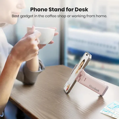 Miniatura 4 de Klearlook - Paquete de 2 soportes universales para teléfono de avión, soporte giratorio de 360° para mesa y escritorio de bandeja de avión, soporte