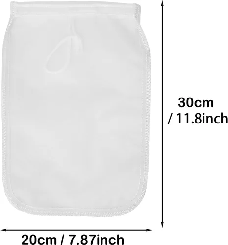 Miniatura 2 de Paquete de 2 bolsas reutilizables de malla fina de 150 micrones, bolsa de leche de nueces, colador de nailon para colar jugos de frutas, prensa