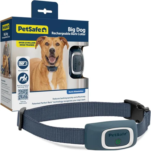PetSafe Collar antiladridos recargable, 15 niveles de corrección estática de ajuste automático, recargable, resistente al agua, reduce los ladridos