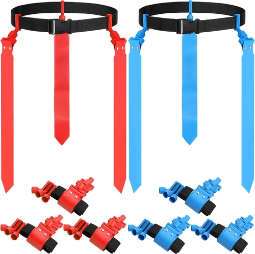 Miniatura 14 de Junkin 6/10 jugadores bandera fútbol conjuntos ajustables cinturones de fútbol y banderas para jóvenes, adolescentes, niños, adultos, jugadores