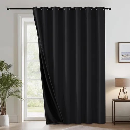 Miniatura 33 de RYB HOME - Cortinas extra largas con bloqueo de luz, persianas opacas insonorizadas para privacidad para cine en casa, oficina, fondo de patio, sala