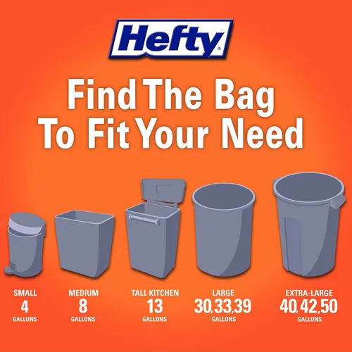 Miniatura 6 de Hefty Bolsas de basura de cocina altas, ultra fuertes, aroma de explosión de limpieza, 13 galones, 40
