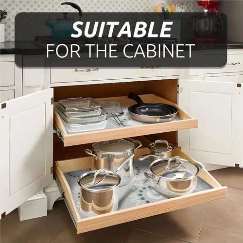 Miniatura 8 de FIFTY FEET Revestimiento de estante de 18 x 96 pulgadas para armarios de cocina, revestimiento de cajón de PVC para cómoda antideslizante para baño