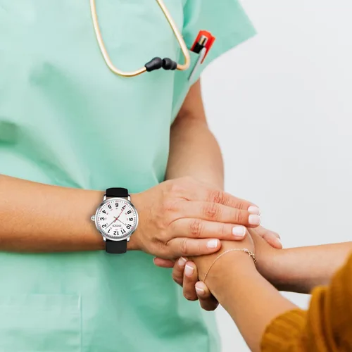 Miniatura 7 de Reloj de enfermera para estudiantes de medicina, médicos, mujeres y hombres con segunda mano y esfera fácil de leer las 24 horas, banda de silicona
