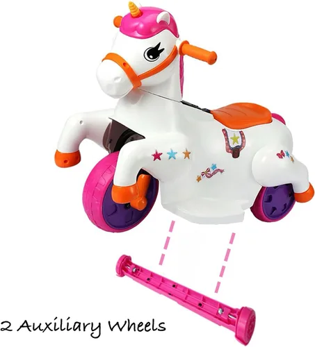 Miniatura 4 de Monta en unicornio. Fácil de cambiar un caballo mecedora eléctrico. El juguete eléctrico de unicornio con música, F&R y almohadilla para los pies.