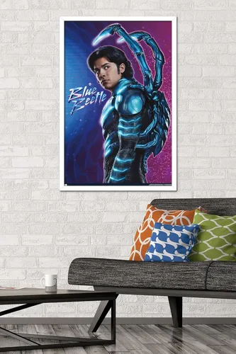 Miniatura 2 de Trends International DC Comics Movie Blue Beetle - Póster de pared de Jaime Reyes, 34 pulgadas de largo x 22.4 pulgadas, versión enmarcada en blanco