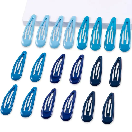 Miniatura 15 de 20 pinzas metálicas para cabello con cierre a presión en forma de gota de agua, pasadores antideslizantes para mujeres, pinzas pequeñas brillantes
