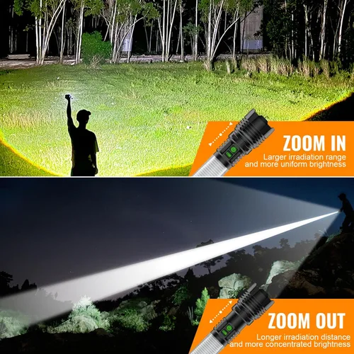 Miniatura 7 de Hoxida Linternas de Camping Recargables de Altos Lúmenes - 2000 Metros de Haz Largo, Súper Brillante, Linterna LED, Impermeable, Luces de Tienda
