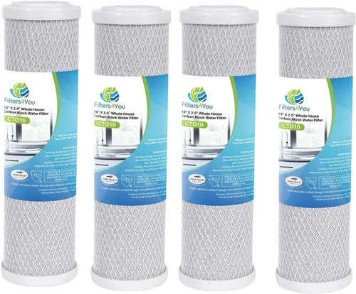 CFS UltraClean - Cartucho de filtro de agua de bloque de carbono de 10 x 2.5 pulgadas, compatible con Flow-Pur 8 y WCBCS-975-RV, reduce el cloro, el