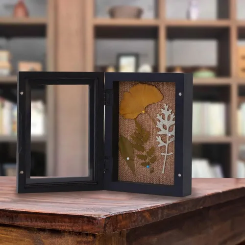 Miniatura 5 de Caja de sombra de 5 x 7, tamaño de pantalla de 4 x 6 pulgadas, marco de caja de sombra con ventana de cristal, vitrina pequeña con bisagra, mini