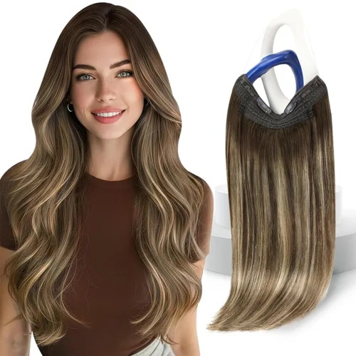Miniatura 39 de Sunny Hair - Extensiones de cabello humano con banda invisible, color rubio platino (#60), 20 pulgadas
