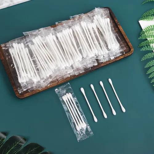 Miniatura 3 de Paquete de 200 hisopos de algodón, envueltos individualmente, palitos de papel de doble punta envueltos individualmente para orejas y maquillaje