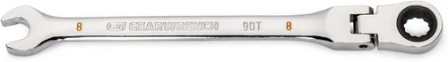 Miniatura 3 de GEARWRENCH Llave combinada de trinquete con cabeza flexible de 12 puntos, arco oscilante de 4 grados de 8 mm - 86708