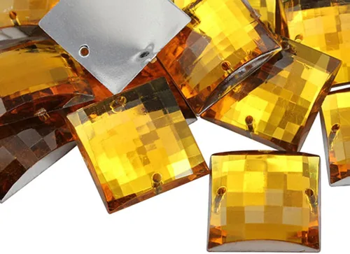 Miniatura 13 de Allstarco Cuentas cuadradas CH24 de 0.394 pulgadas (0.394 in) con parte trasera plana cuadrada para manualidades, diamantes de imitación acrílicos