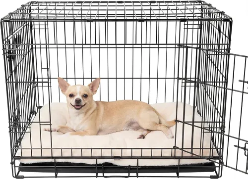 Cama para Jaula de Perro Camas Lavables para Perros XX-Pequeños Franela Gruesa Deluxe Esponjosa Cómoda Almohadilla para Perrera Antideslizante y