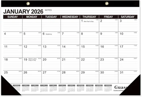 Miniatura 9 de GuassLee Calendario de escritorio 2026-2027 – Calendario de escritorio de 17 x 11.5 pulgadas, 18 meses, desde enero de 2026 hasta junio de 2027