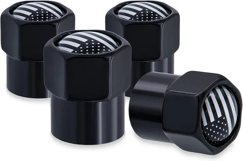 Miniatura 15 de 4 piezas de tapas de válvula de rueda con estilo púas, resistentes a la corrosión, universales de aleación de aluminio a prueba de polvo para Spiked