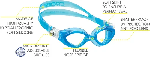 Miniatura 2 de Cressi Gafas de natación para niños de 7 a 15 años, hechas de silicona suave, King Crab: fabricadas en Italia