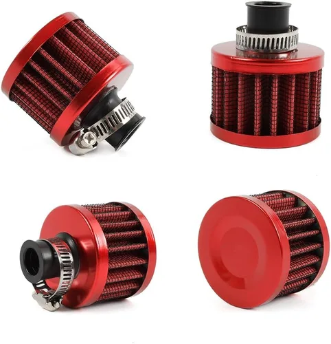 Miniatura 12 de 2 piezas de filtro de aire de entrada de aire frío con respiradero de 12 mm, filtro de respiración para tapa de válvulas para automóvil y Negro